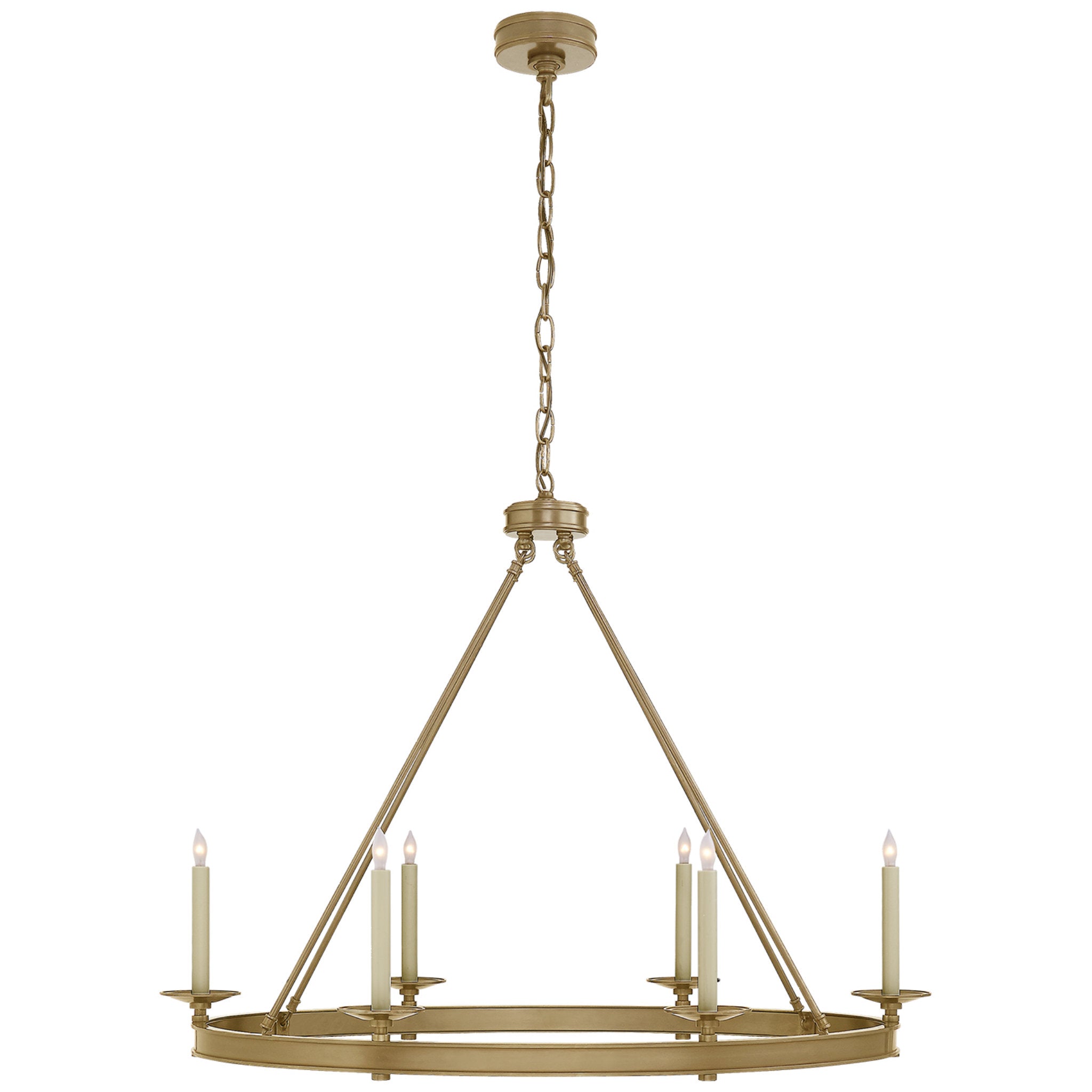 Chapman & Myers Launceton Large Oval Chandelier in Antique- Burnished Brass