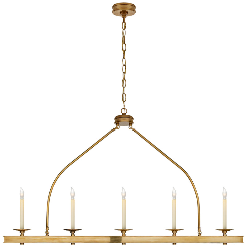 Chapman & Myers Launceton Large Linear Pendant in Antique-Burnished Brass