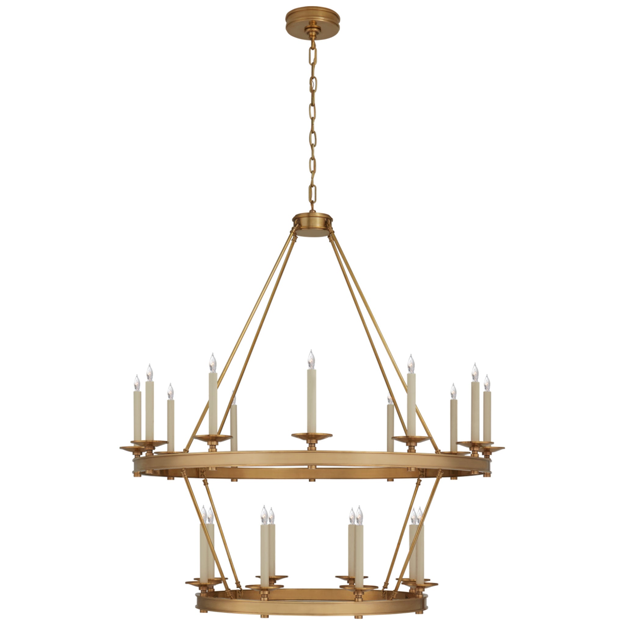 Chapman & Myers Launceton Large Two Tiered Chandelier in Antique-Burnished Brass