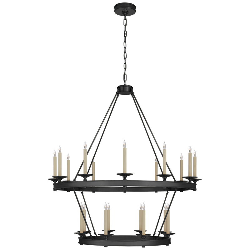 Chapman & Myers Launceton Large Two Tiered Chandelier in Bronze