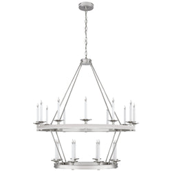 Chapman & Myers Launceton Large Two Tiered Chandelier in Polished Nickel