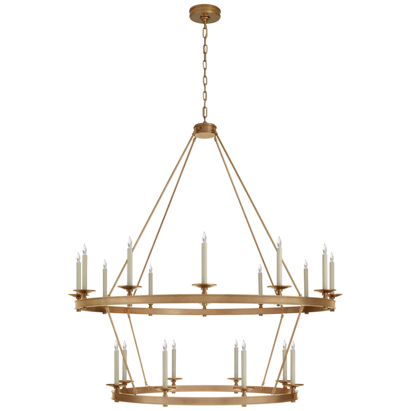 Chapman & Myers Launceton Grande Two Tiered Chandelier in Antique-Burnished Brass