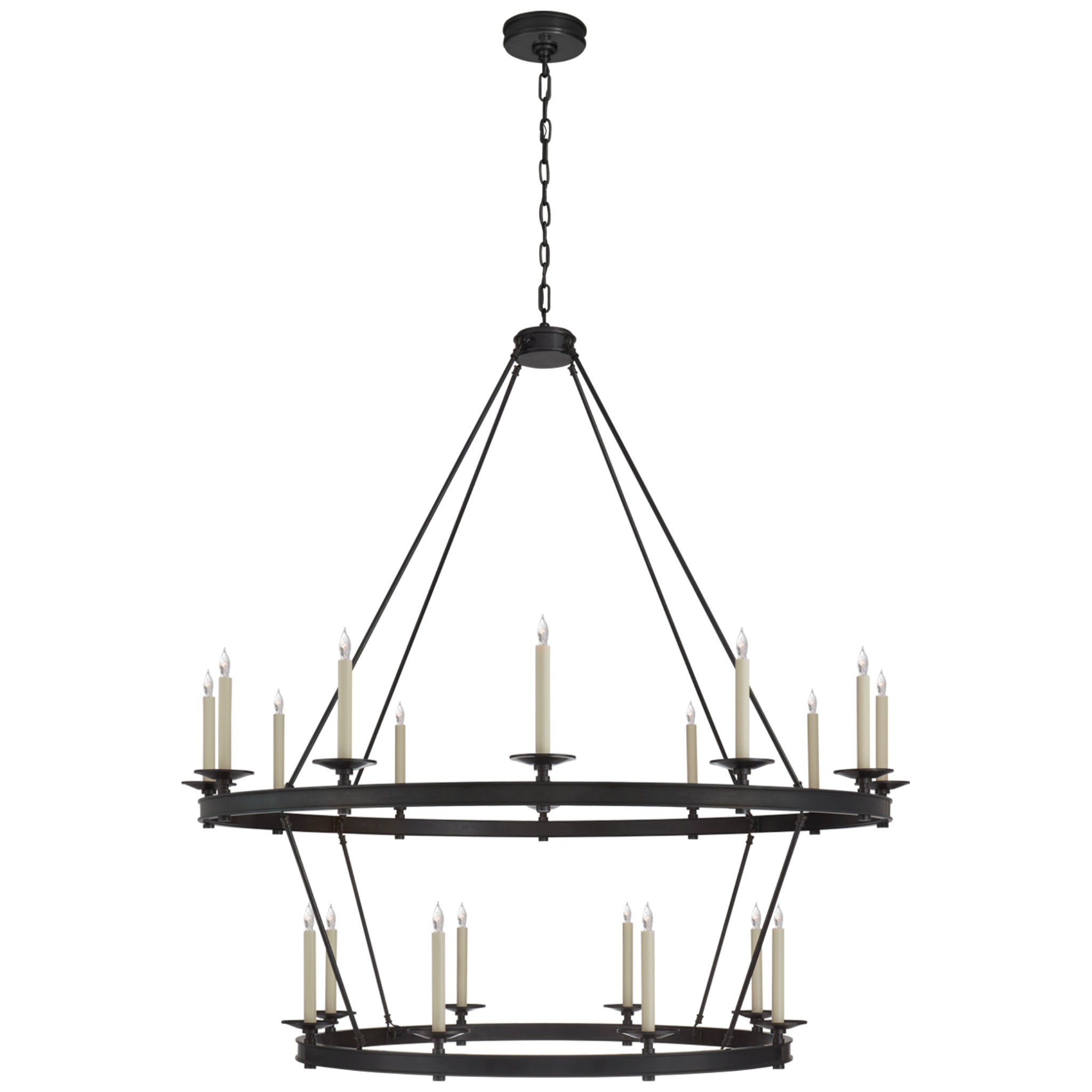 Chapman & Myers Launceton Grande Two Tiered Chandelier in Bronze Ceiling Light W53.25" x H55"