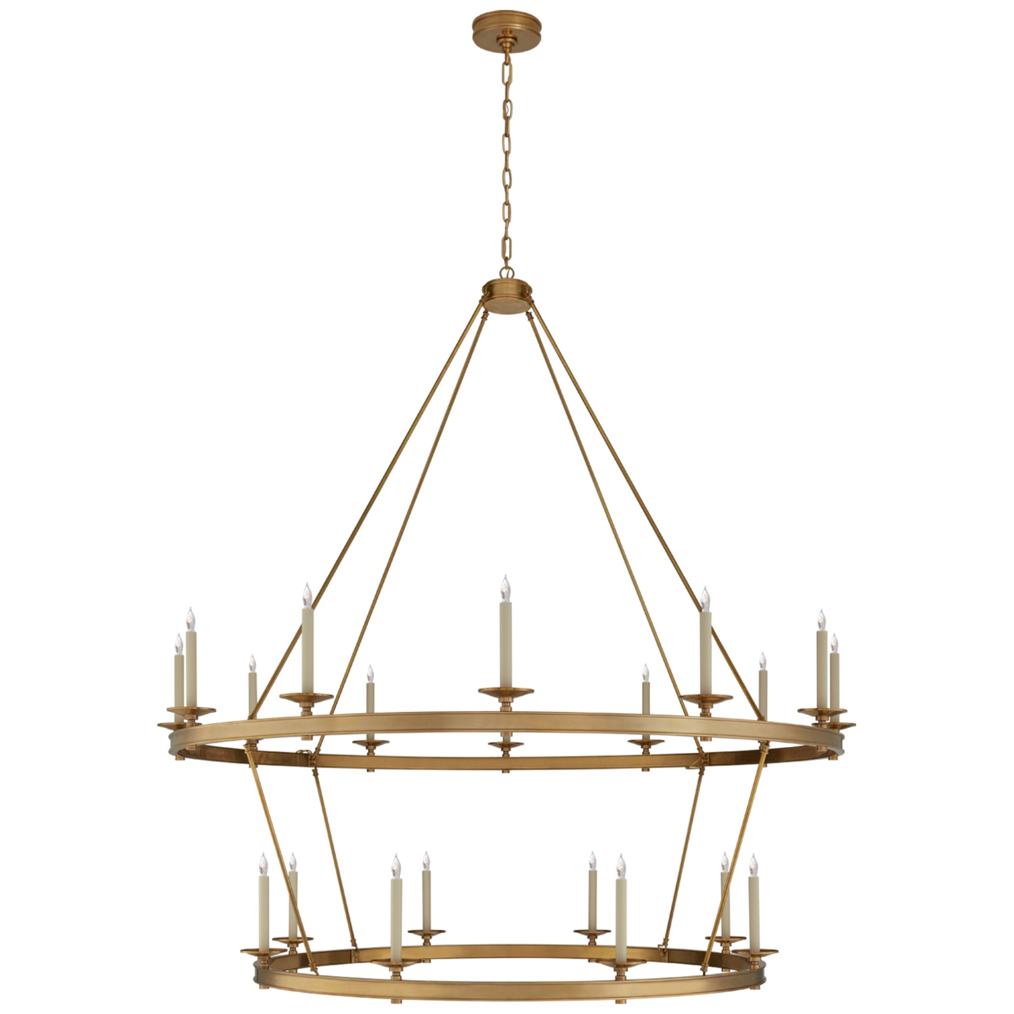 Chapman & Myers Launceton XXL Two Tiered Chandelier in Antique-Burnished Brass