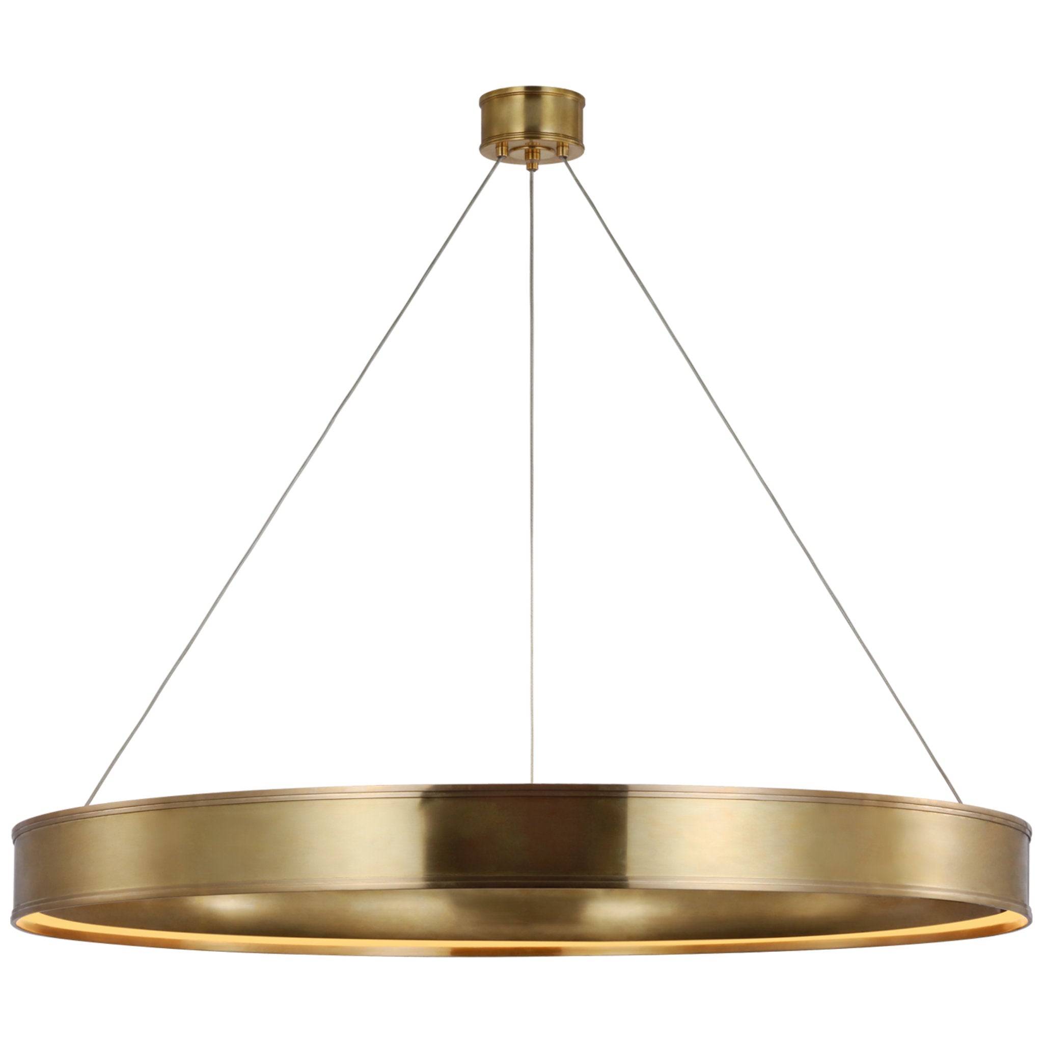 Chapman & Myers Connery 50" Ring Chandelier in Antique-Burnished Brass Ceiling Light W50"
