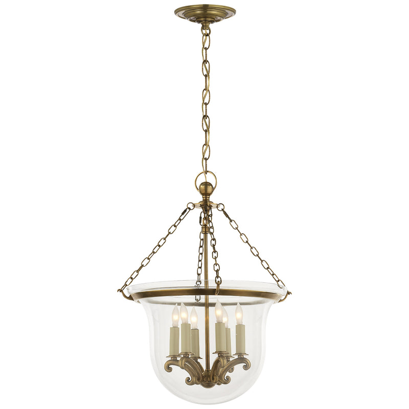 Chapman & Myers Country Medium Bell Jar Lantern in Antique-Burnished Brass