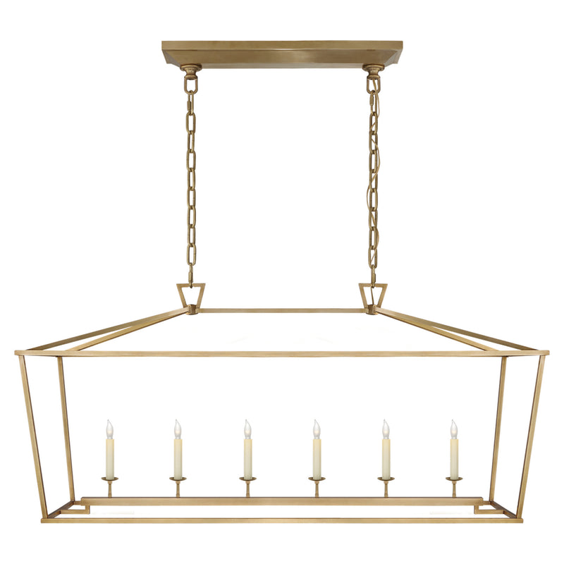 Chapman & Myers Darlana Large Linear Lantern in Antique- Burnished Brass