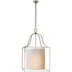 Chapman & Myers Gustavian Lantern in Polished Nickel with Natural Paper Shade