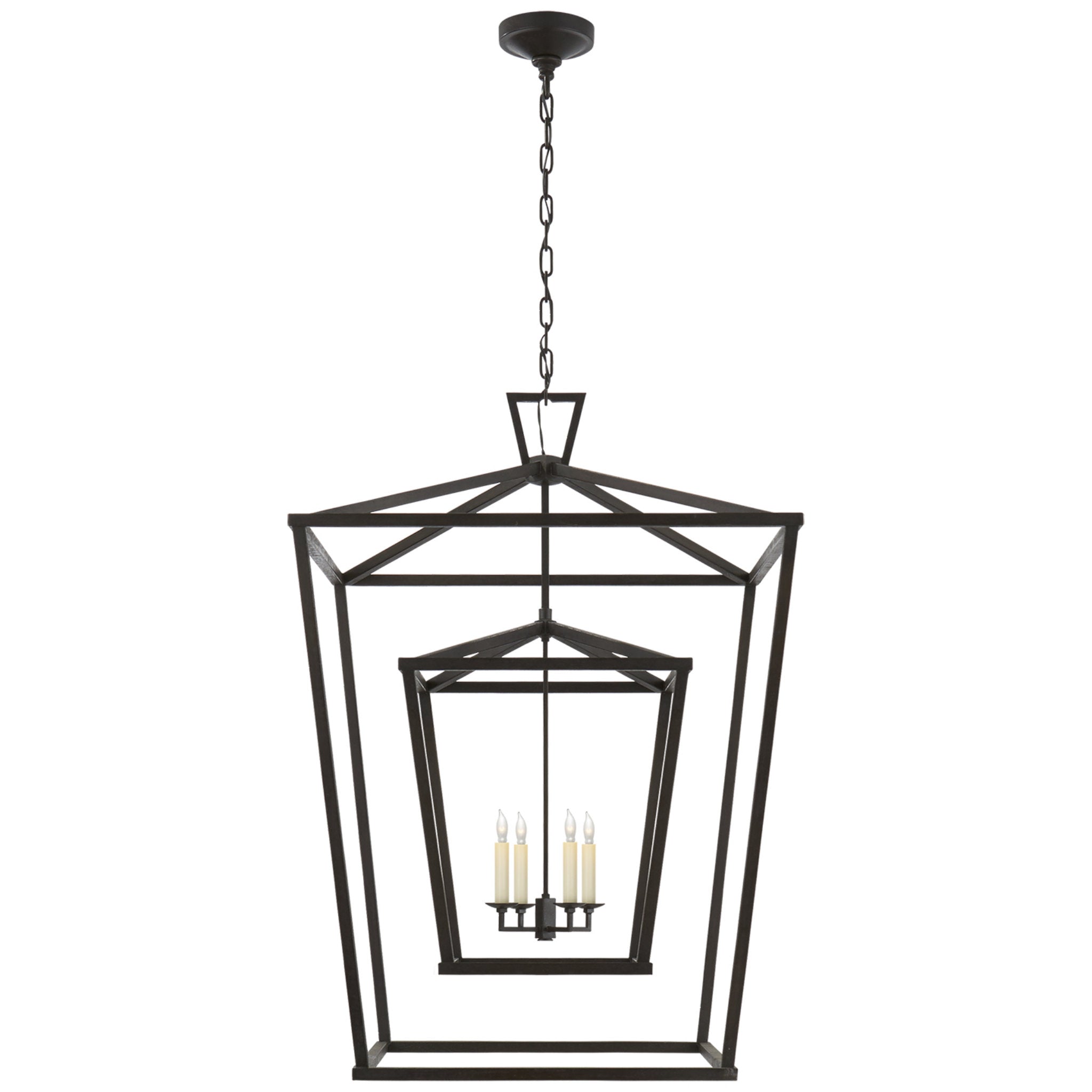 Chapman & Myers Darlana Extra Large Double Cage Lantern in Aged Iron