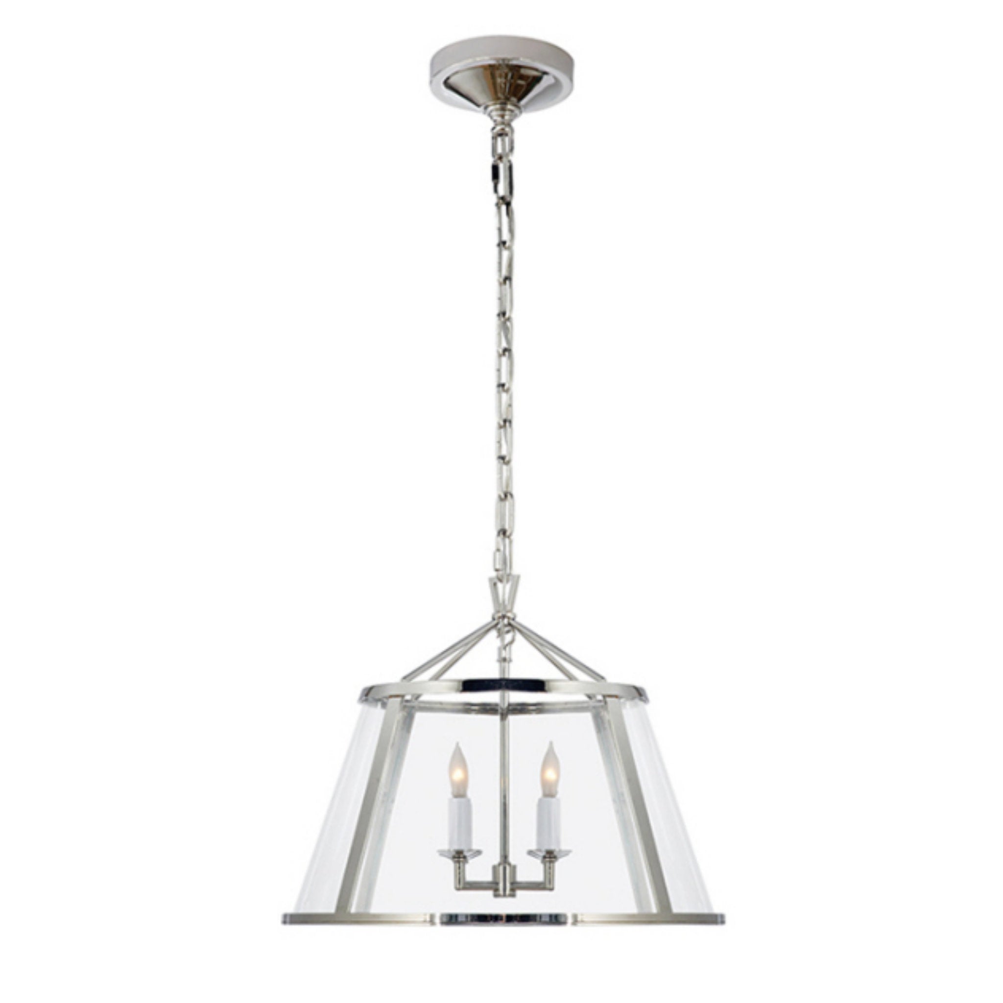 Chapman & Myers Darlana 16" Pendant in Polished Nickel with Clear Glass