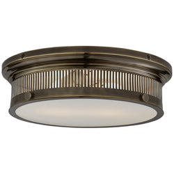 Chapman & Myers Alderly Flush Mount in Bronze with White Glass