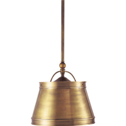 Chapman & Myers Sloane Single Shop Light in Antique-Burnished Brass with Antique-Burnished Brass Shade