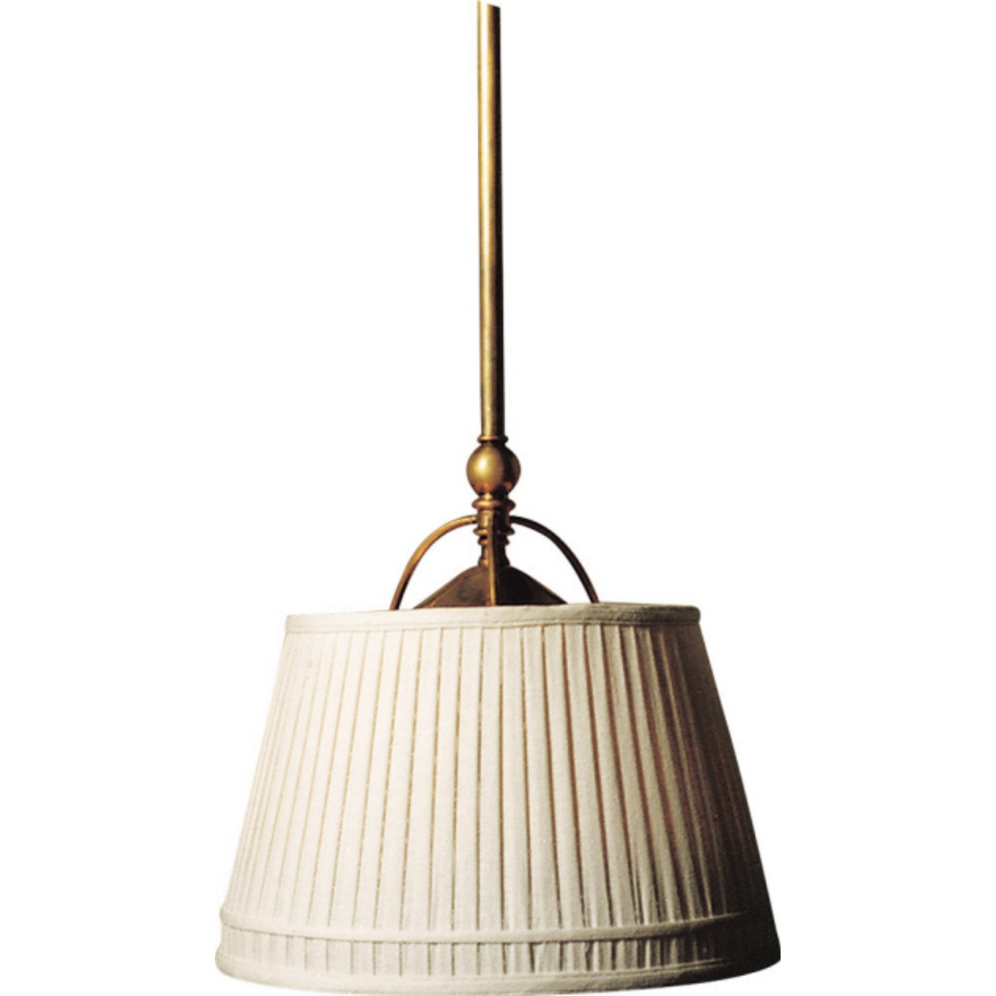 Chapman & Myers Sloane Single Shop Light in Antique-Burnished Brass with Linen Shade