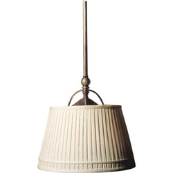 Chapman & Myers Sloane Single Shop Light in Antique Nickel with Linen Shade
