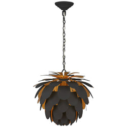 Chapman & Myers Cynara Small Chandelier in Matte Black and Gild