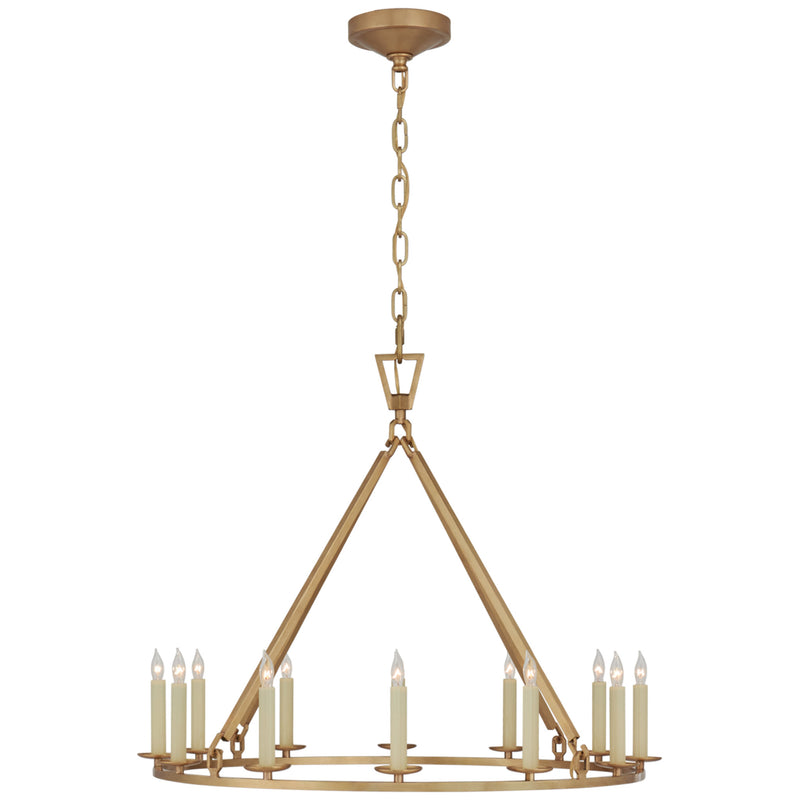 Chapman & Myers Darlana Medium Single Ring Chandelier in Antique-Burnished Brass