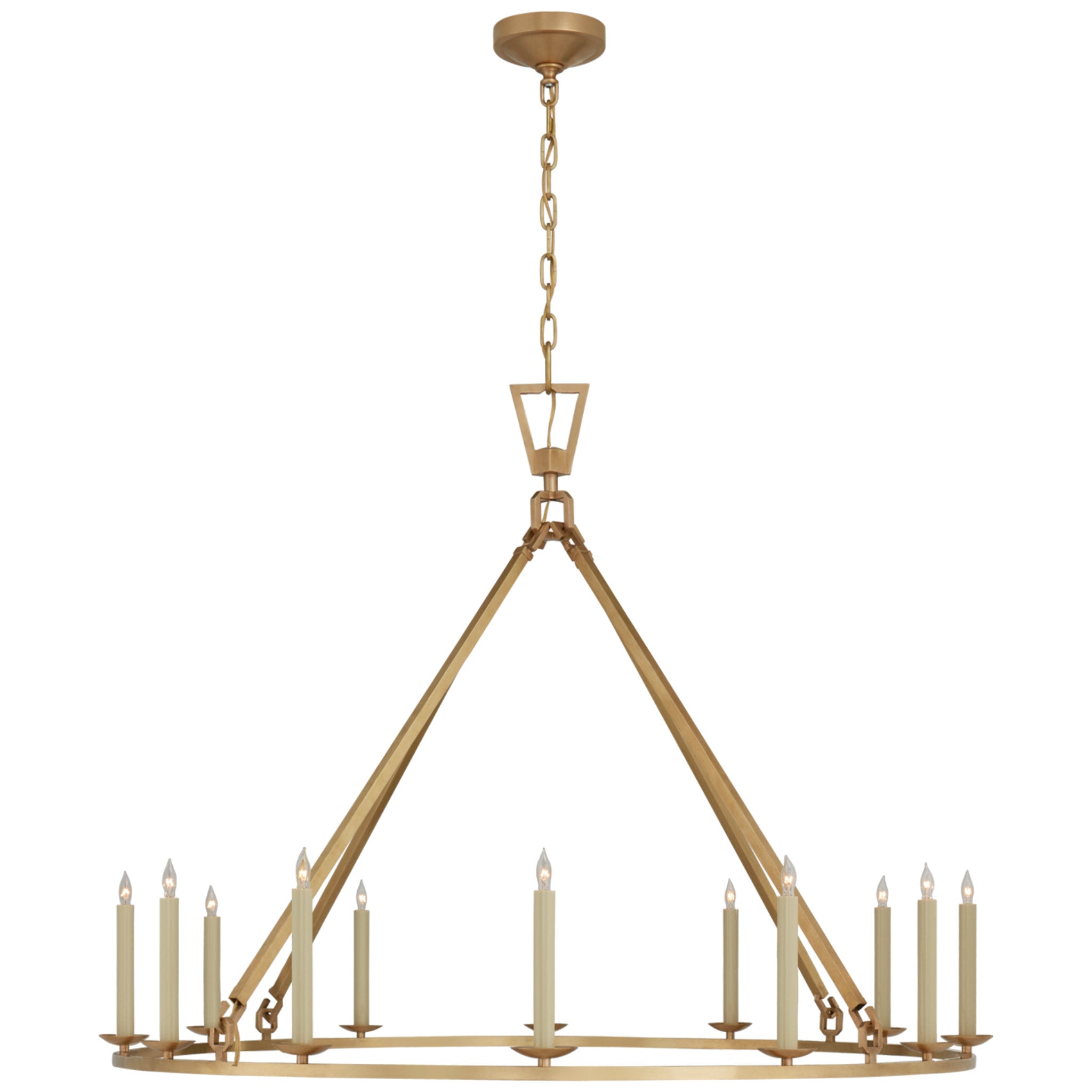 Chapman & Myers Darlana Extra Large Single Ring Chandelier in Antique-Burnished Brass