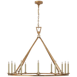 Chapman & Myers Darlana Extra Large Single Ring Chandelier in Gilded Iron