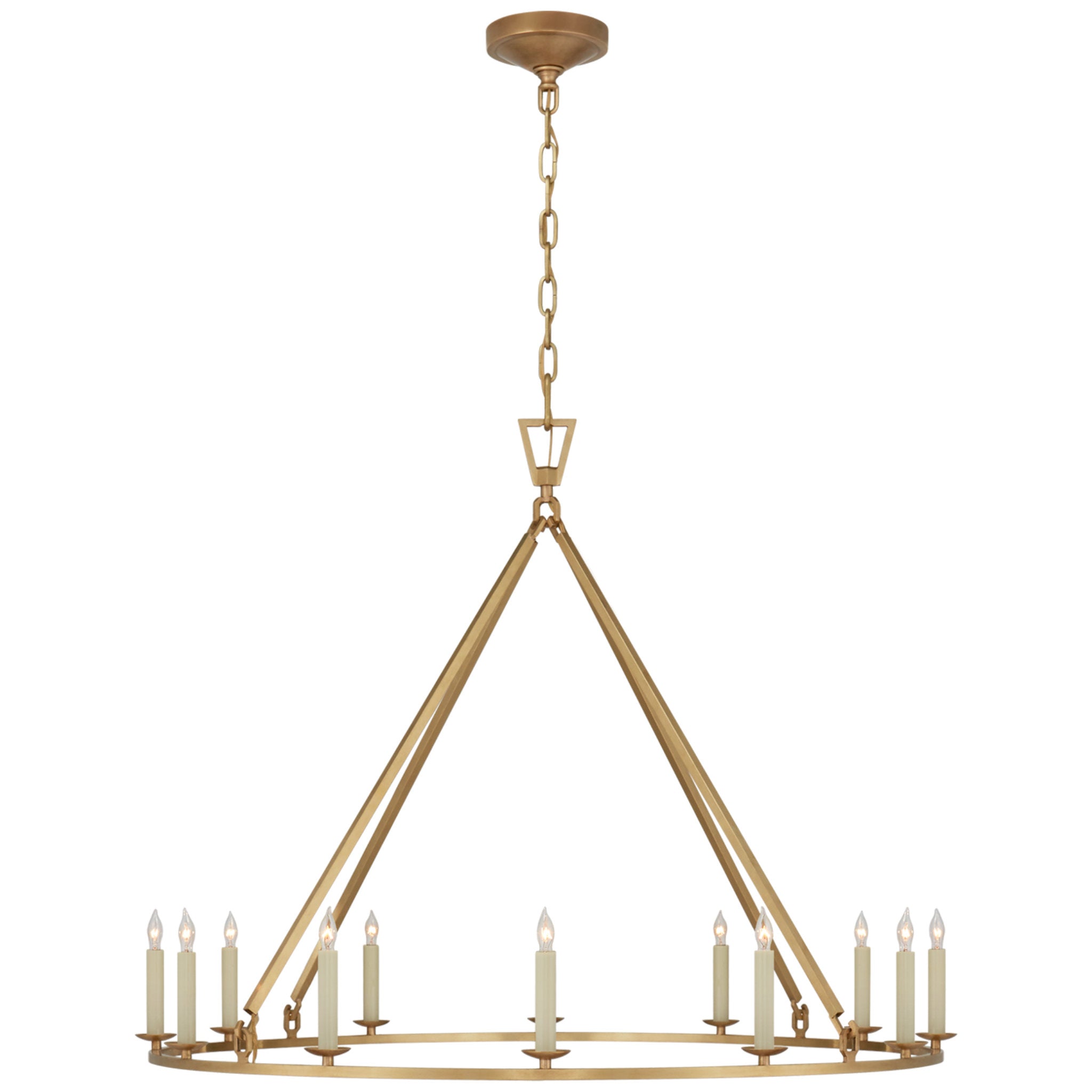 Chapman & Myers Darlana Large Single Ring Chandelier in Antique-Burnished Brass