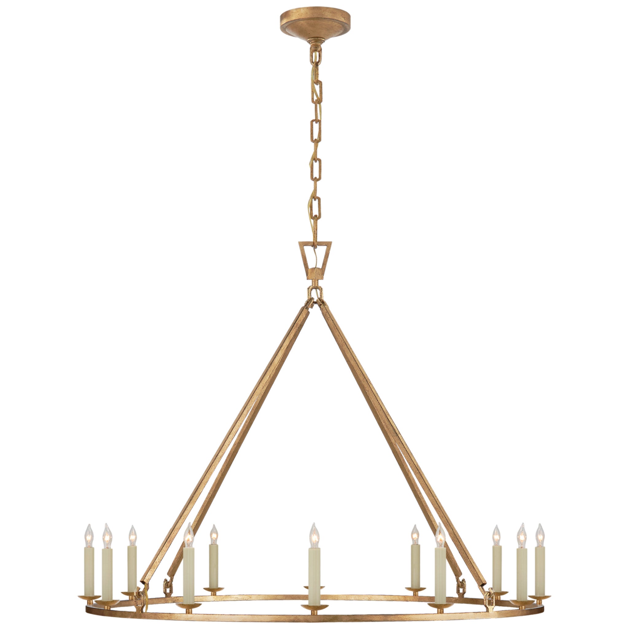 Chapman & Myers Darlana Large Single Ring Chandelier in Gilded Iron