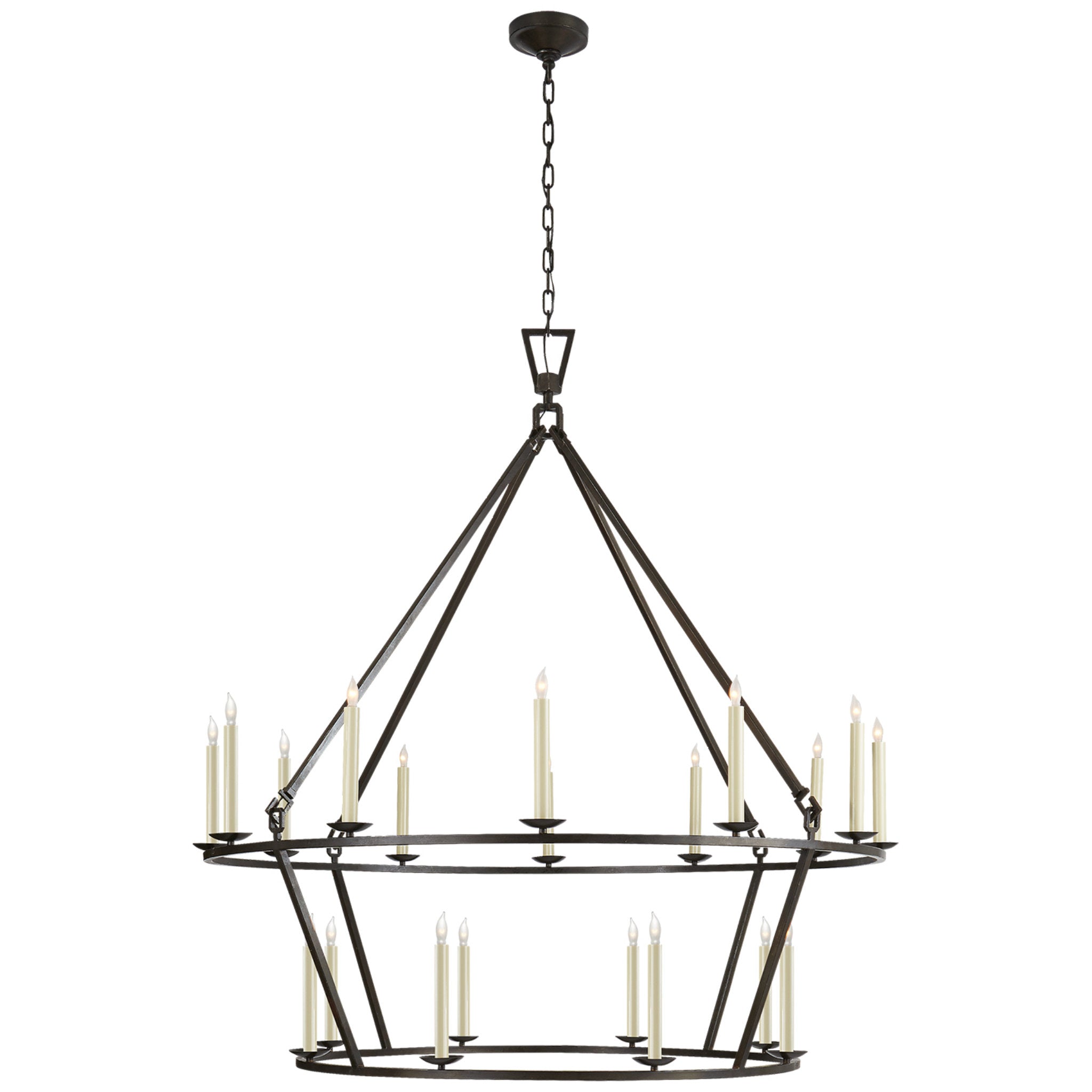 Chapman & Myers Darlana Extra Large Two-Tier Chandelier in Aged Iron