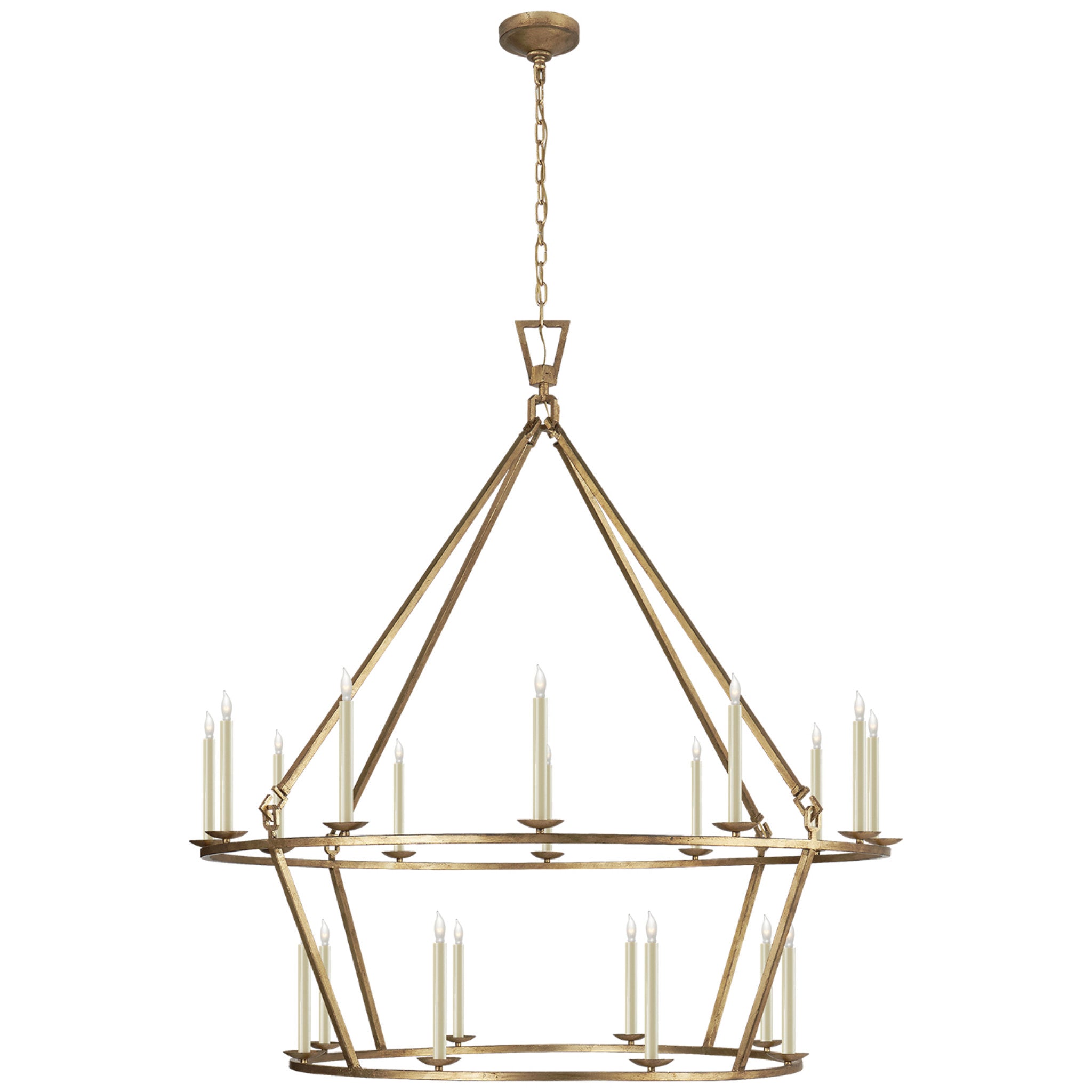 Chapman & Myers Darlana Extra Large Two-Tier Chandelier in Gilded Iron