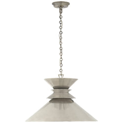 Chapman & Myers Alborg Large Stacked Pendant in Antique Nickel with Antique Nickel Shade