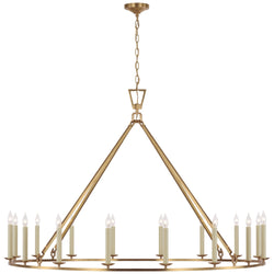 Chapman & Myers Darlana Oversized Single Ring Chandelier in Antique-Burnished Brass