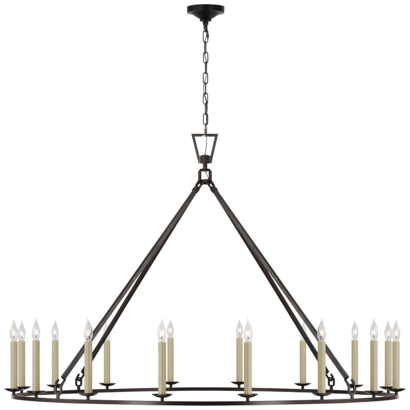 Chapman & Myers Darlana Oversized Single Ring Chandelier in Aged Iron
