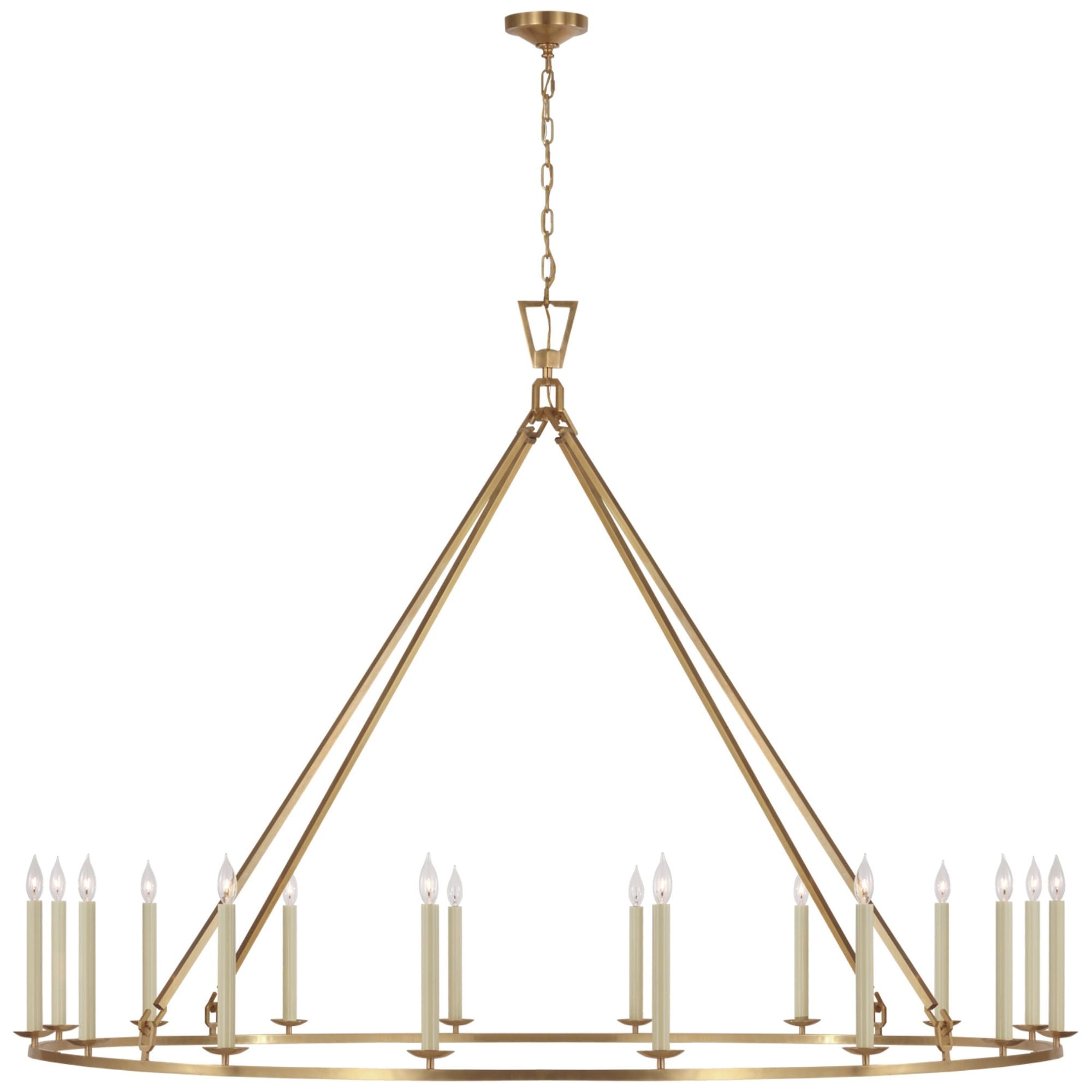 Chapman & Myers Darlana Grande Single Ring Chandelier in Antique-Burnished Brass