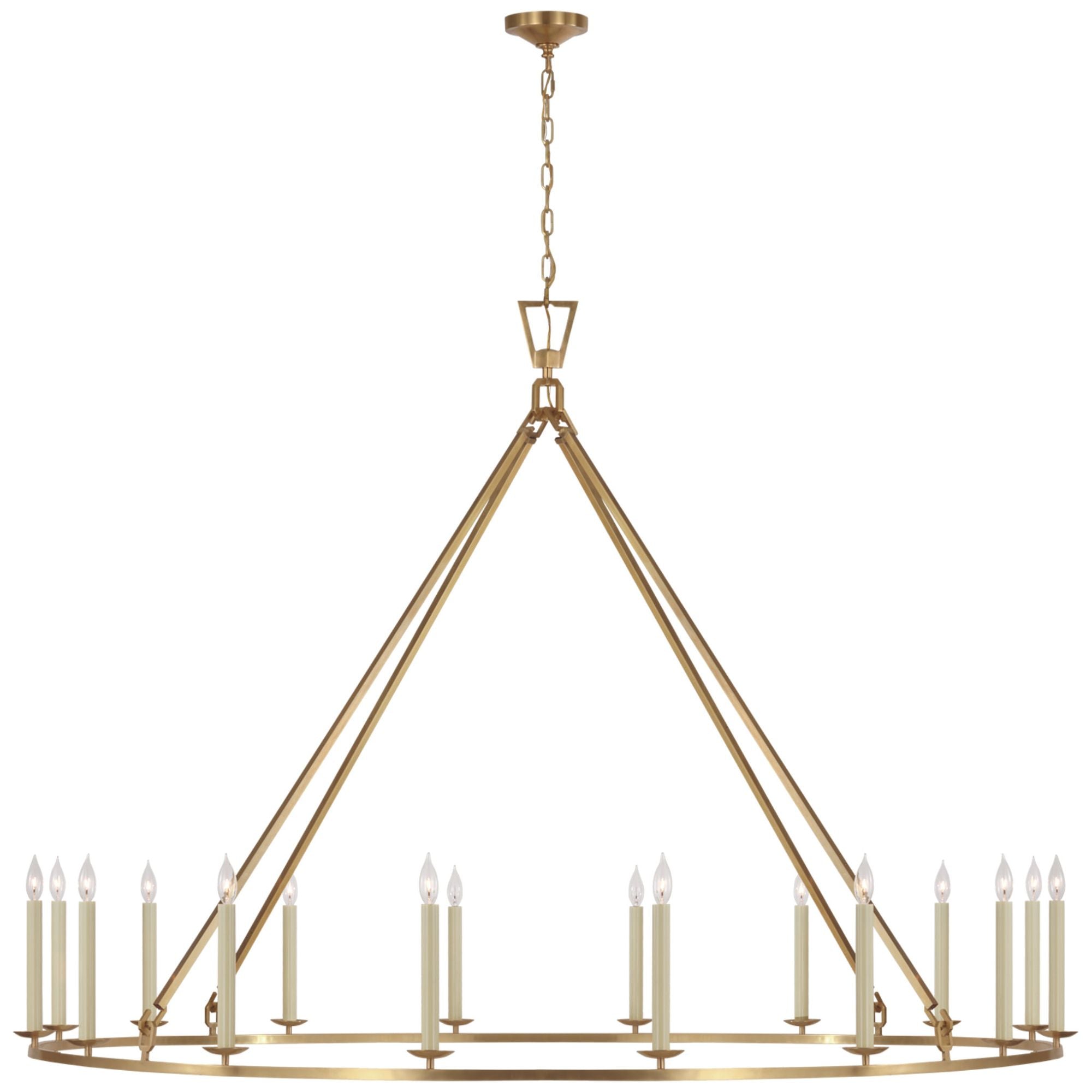 Chapman & Myers Darlana Grande Single Ring Chandelier in Antique-Burnished Brass Ceiling Light W73" x H53.75"