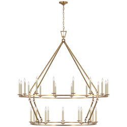 Chapman & Myers Darlana Oversized Two Tier Chandelier in Antique-Burnished Brass