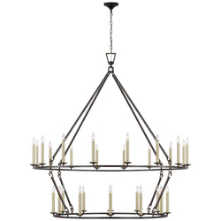 Chapman & Myers Darlana Oversized Two Tier Chandelier in Aged Iron