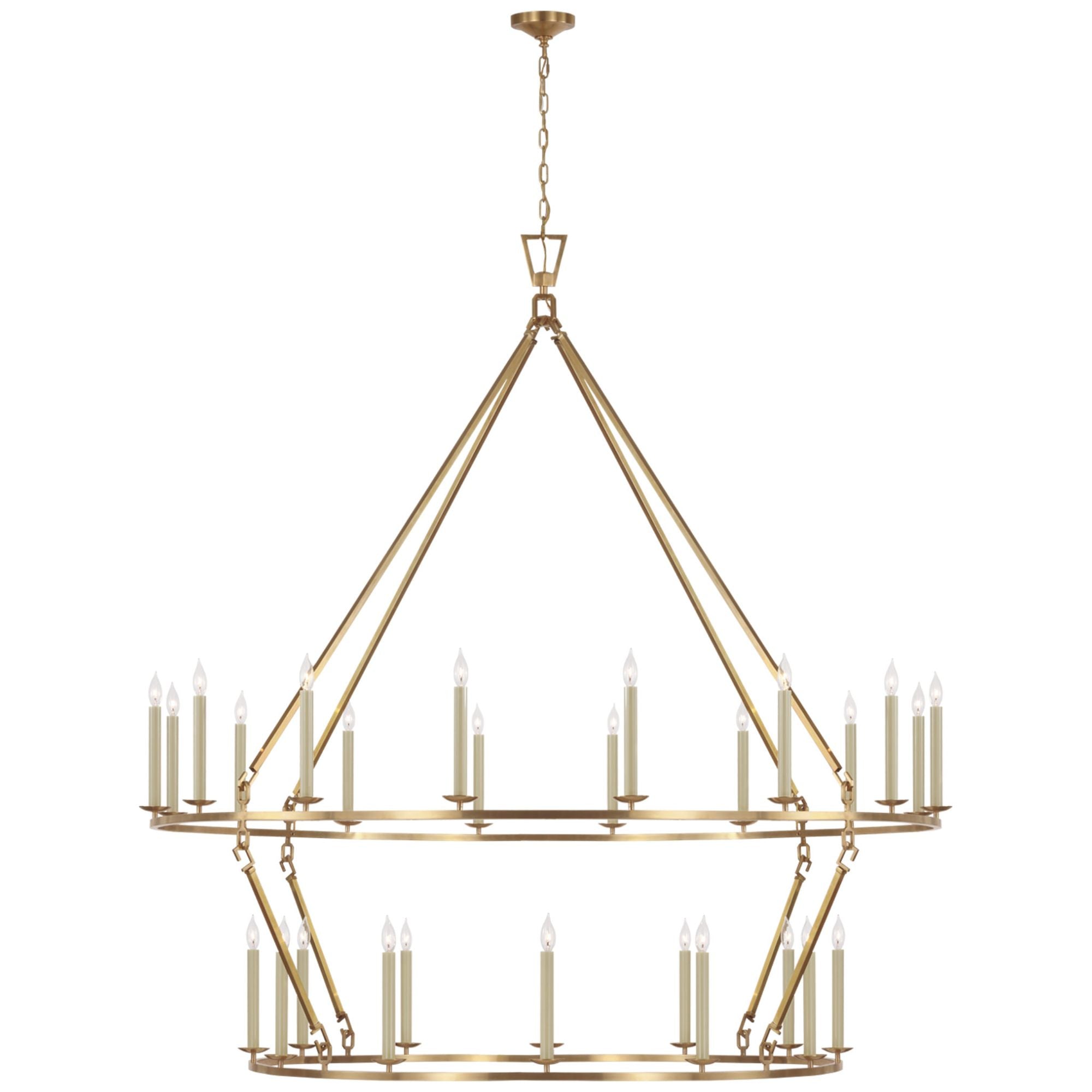Chapman & Myers Darlana Grande Two Tier Chandelier in Antique-Burnished Brass Ceiling Light W73" x H76.5"