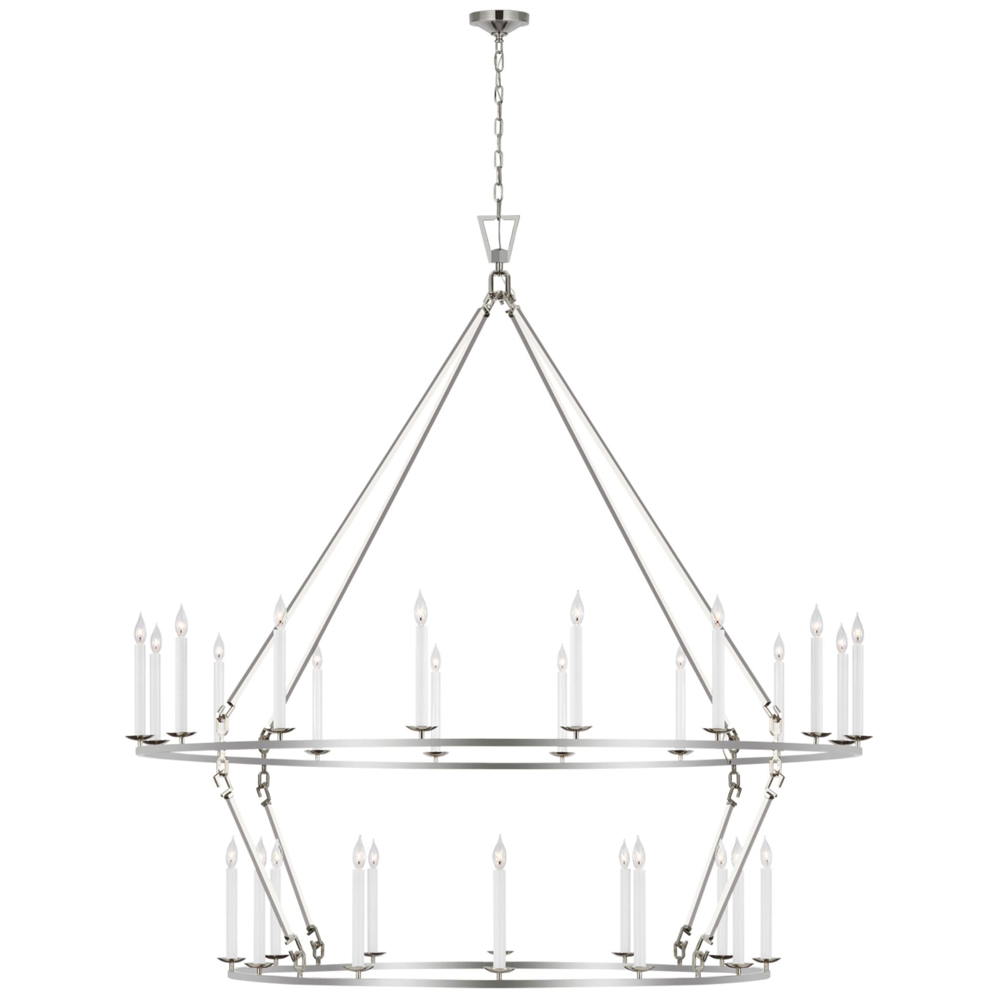 Chapman & Myers Darlana Grande Two Tier Chandelier in Polished Nickel Ceiling Light W73" x H76.5"