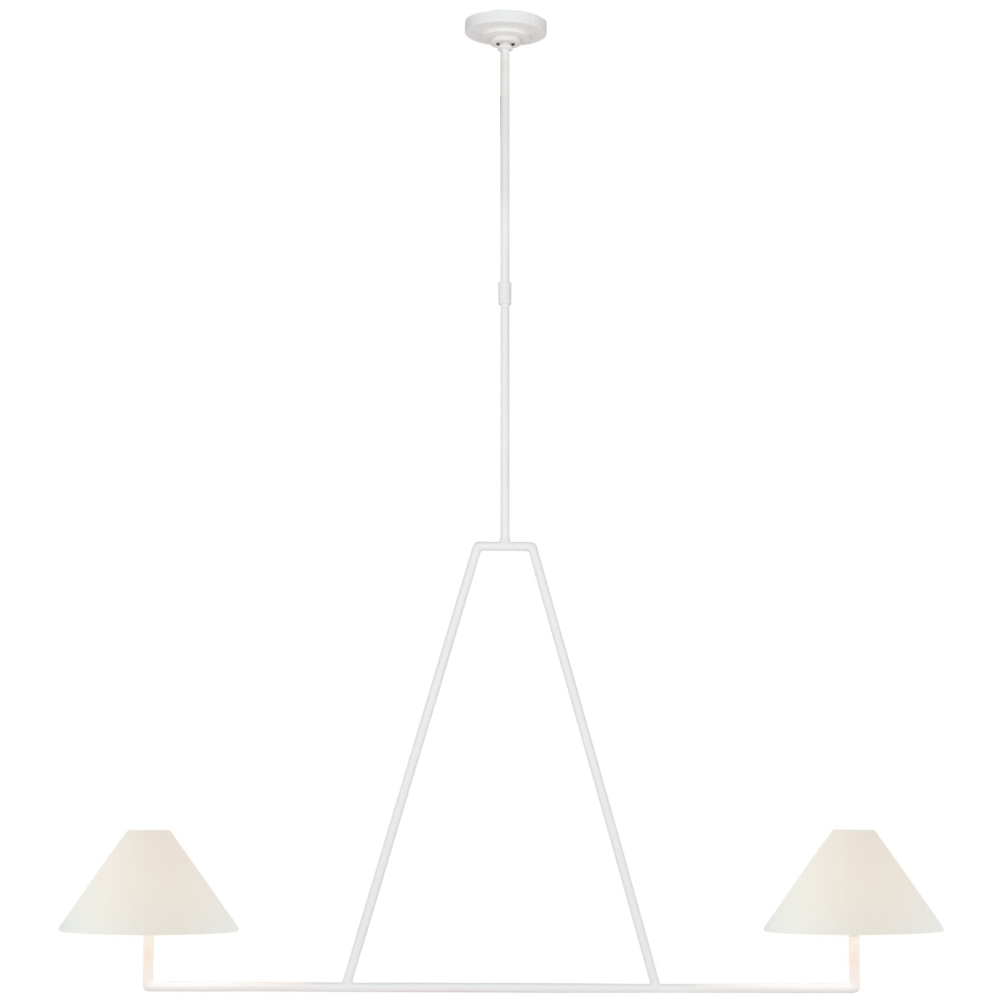 Chapman & Myers Ashton 59" Sculpted Chandelier in Plaster White with Linen Shades
