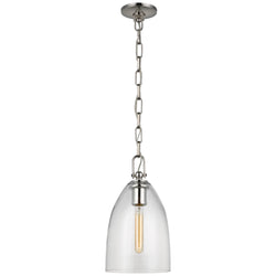 Chapman & Myers Andros Medium Pendant in Polished Nickel with Clear Glass