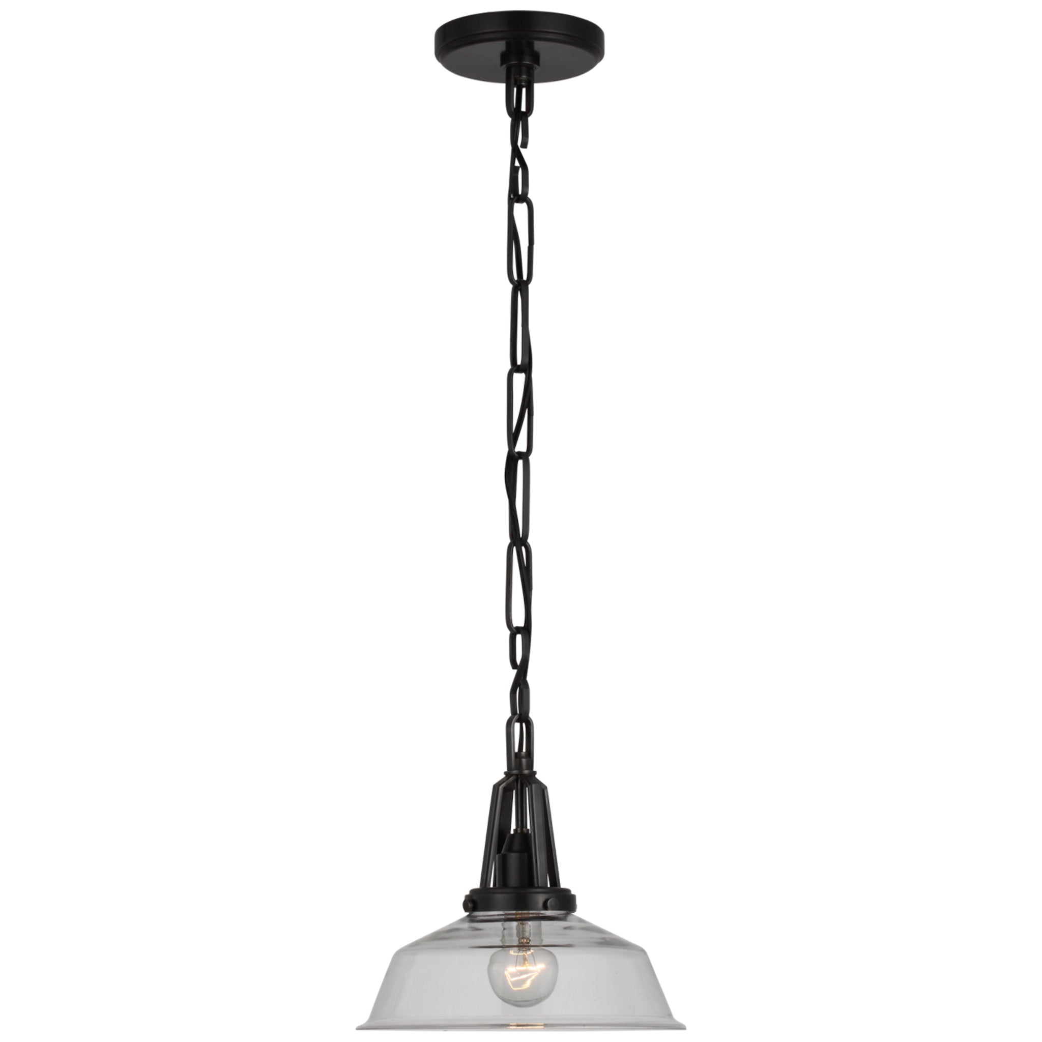 Chapman & Myers Layton 10" Pendant in Bronze with Clear Glass