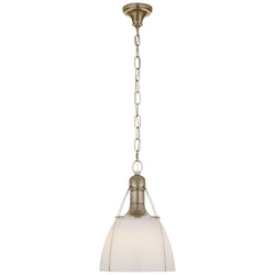 Chapman & Myers Prestwick 14" Pendant in Antique Nickel with White Glass