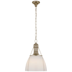 Chapman & Myers Prestwick 18" Pendant in Antique Nickel with White Glass