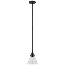 Chapman & Myers Parkington 9" Pendant in Bronze with Clear Glass