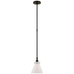 Chapman & Myers Parkington 9" Pendant in Bronze with White Glass