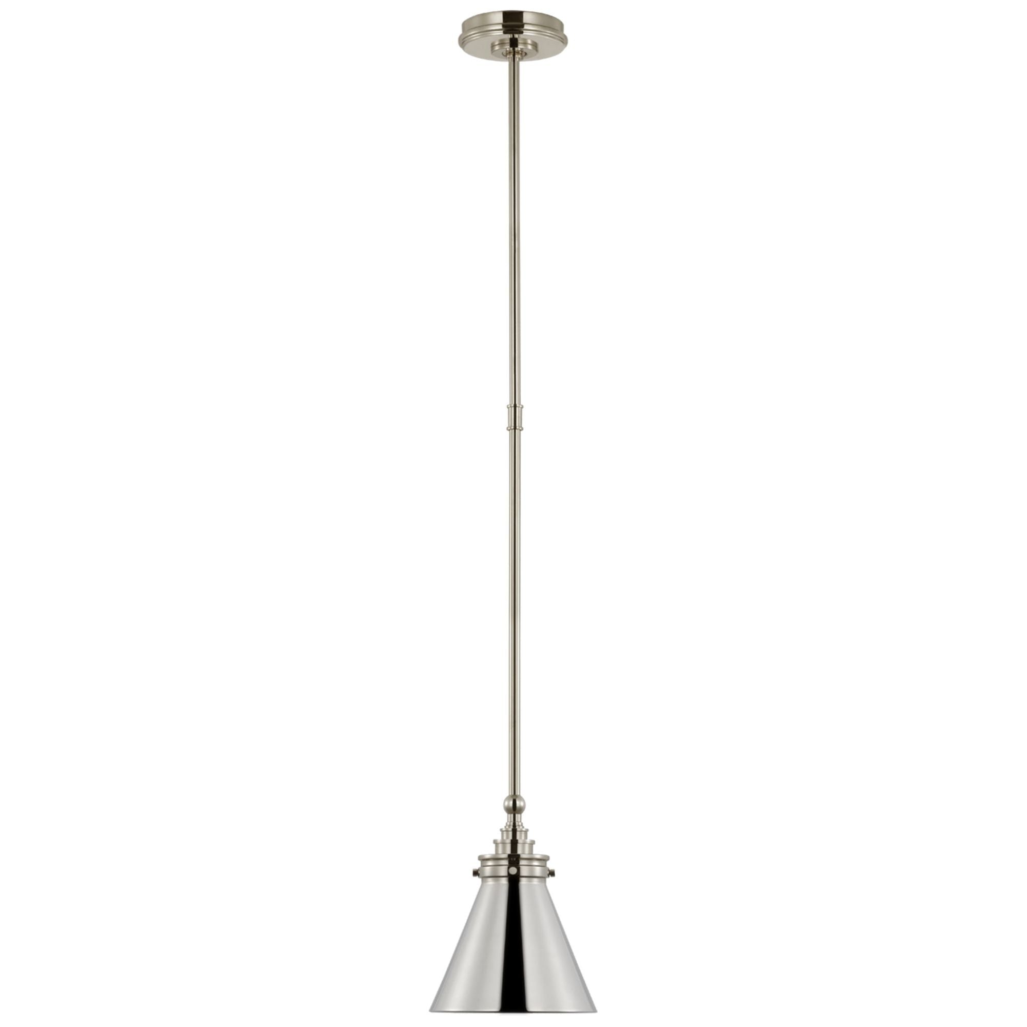 Chapman & Myers Parkington 9" Pendant in Polished Nickel Ceiling Light W7.25"