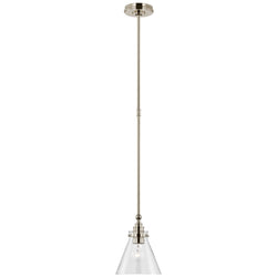 Chapman & Myers Parkington 9" Pendant in Polished Nickel with Clear Glass