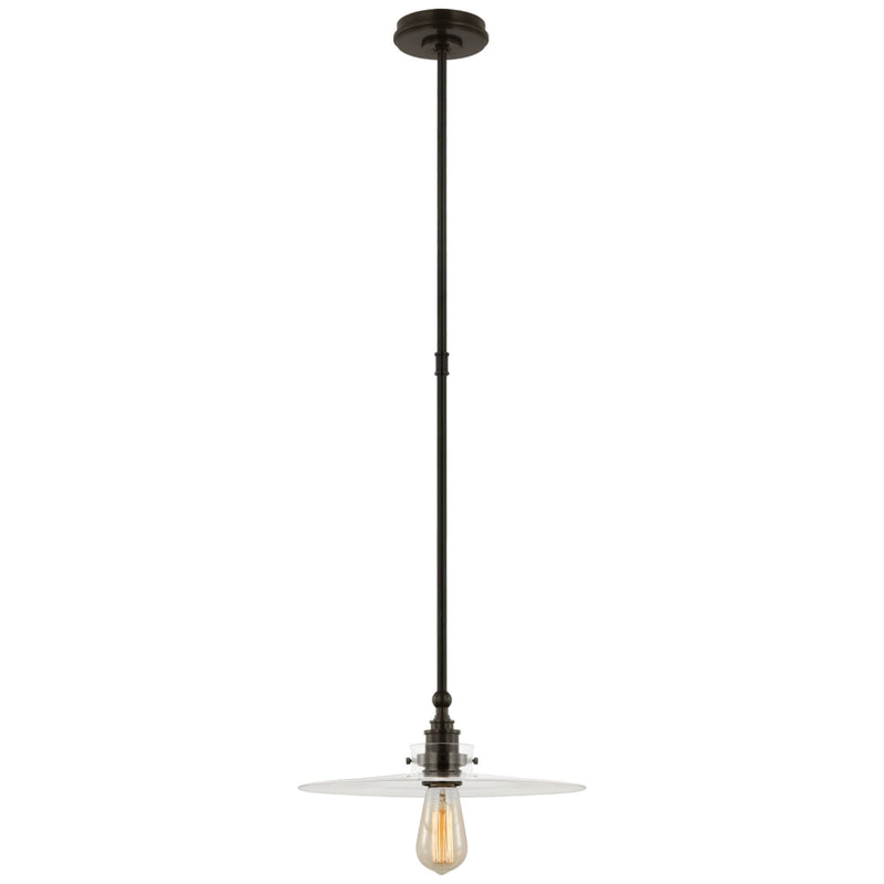 Chapman & Myers Parkington 14" Pendant in Bronze with Clear Glass