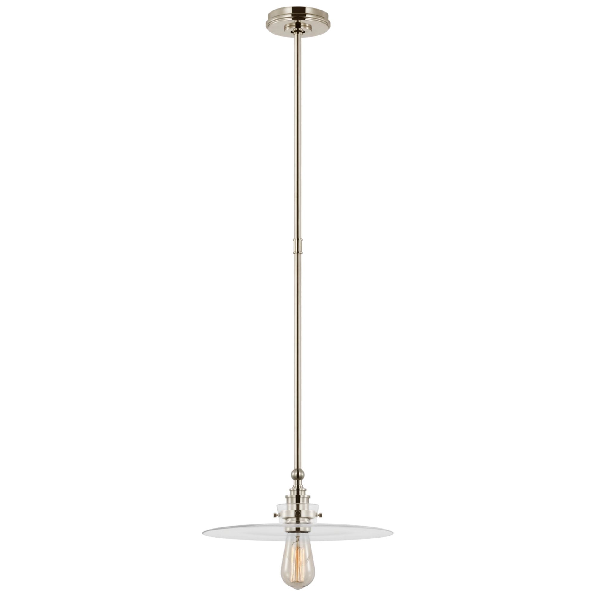 Chapman & Myers Parkington 14" Pendant in Polished Nickel with Clear Glass Ceiling Light W14"