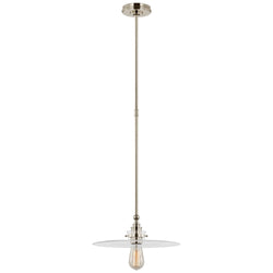 Chapman & Myers Parkington 14" Pendant in Polished Nickel with Clear Glass