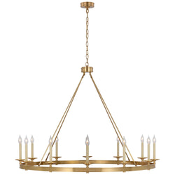 Chapman & Myers Launceton Grande Ring Chandelier in Antique-Burnished Brass