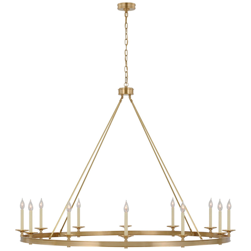 Chapman & Myers Launceton Oversized Ring Chandelier in Antique-Burnished Brass
