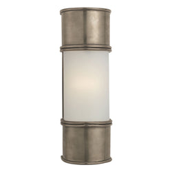 Chapman & Myers Oxford 12" Bath Sconce in Antique Nickel with Frosted Glass